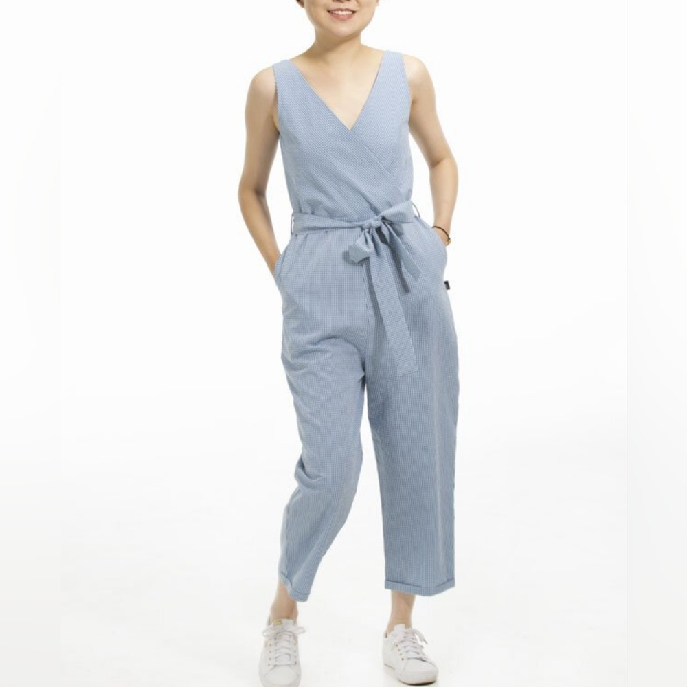 KILT Reversable Blue Gingham Amber Jumpsuit